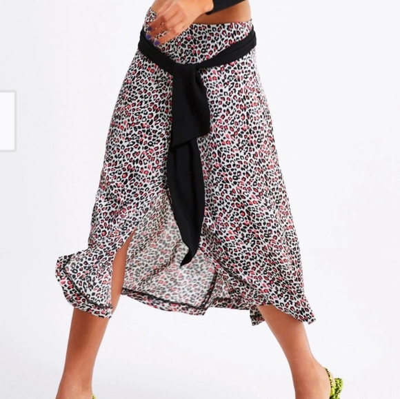Zara animal print skirt with tie multicolored size small - Picture 3 of 7